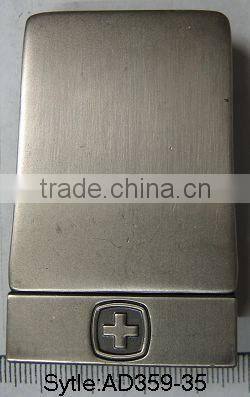 Oversea business style gun metal metal name plate belt buckles
