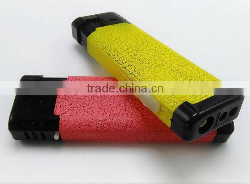 Cigarette usage plastic material colored streak torch lighter with LED light