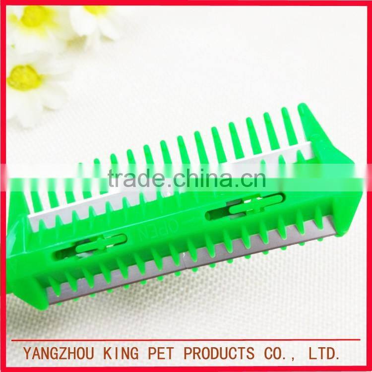 Best quality color plastic wholesale pet hair comb with trimmer