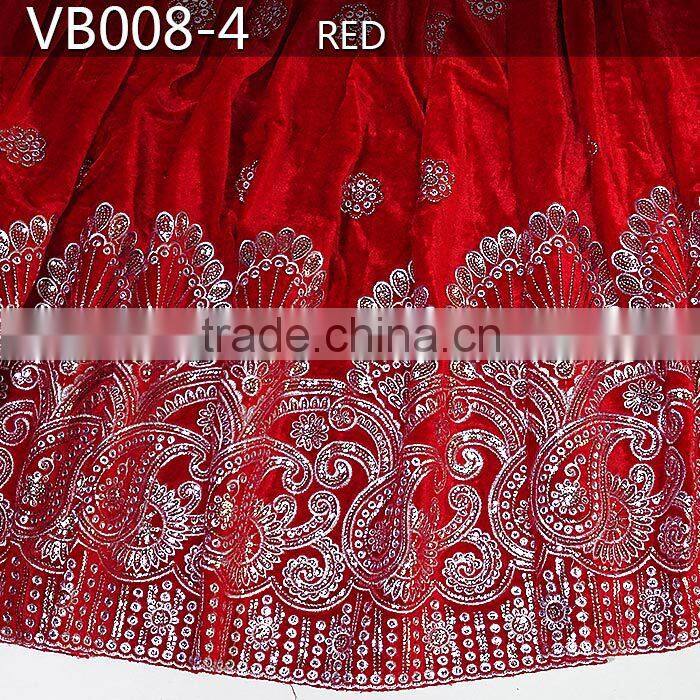 high quality royal blue African Velvet lace fabric Handcut velvet lace VB008-1 navy blue