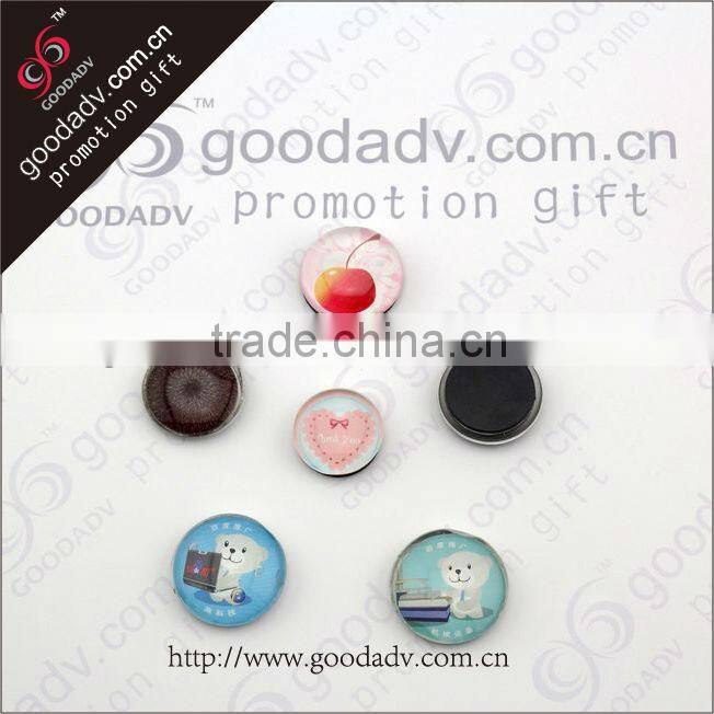 Fashion promotion gifts round shape lovely glass magnet fridge