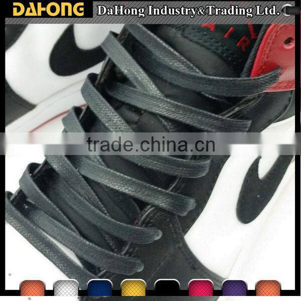 waxed colored cotton shoe laces for skateboard shoes
