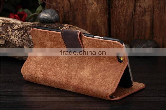 2016 magnetic flip wallet retro leather case for iphone 6 6s 4.7