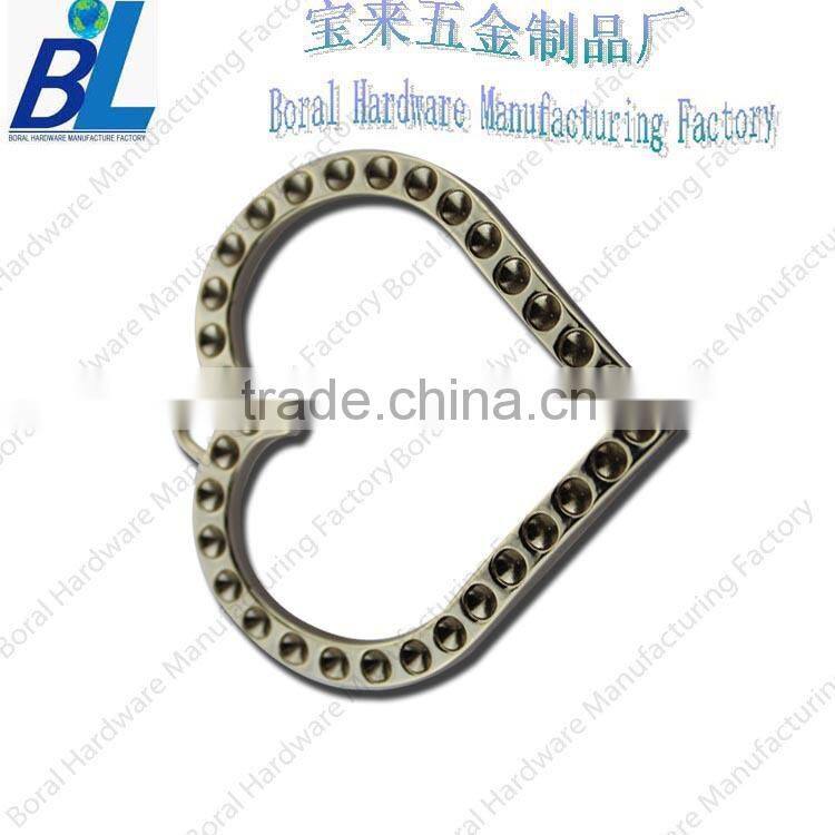 Zinc alloy heart shape zipper puller with rhinestone