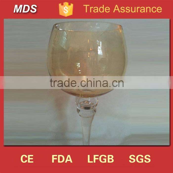 Amber stemmed goblet wine glass candle holders shape