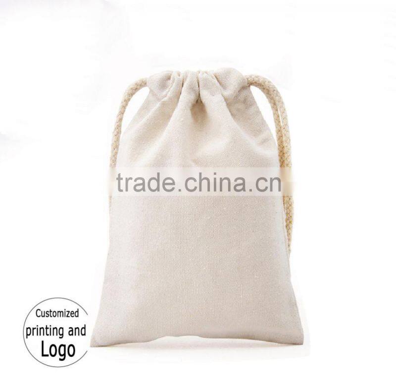 Organic cotton drawstring bag for storage small drawstring gift bag