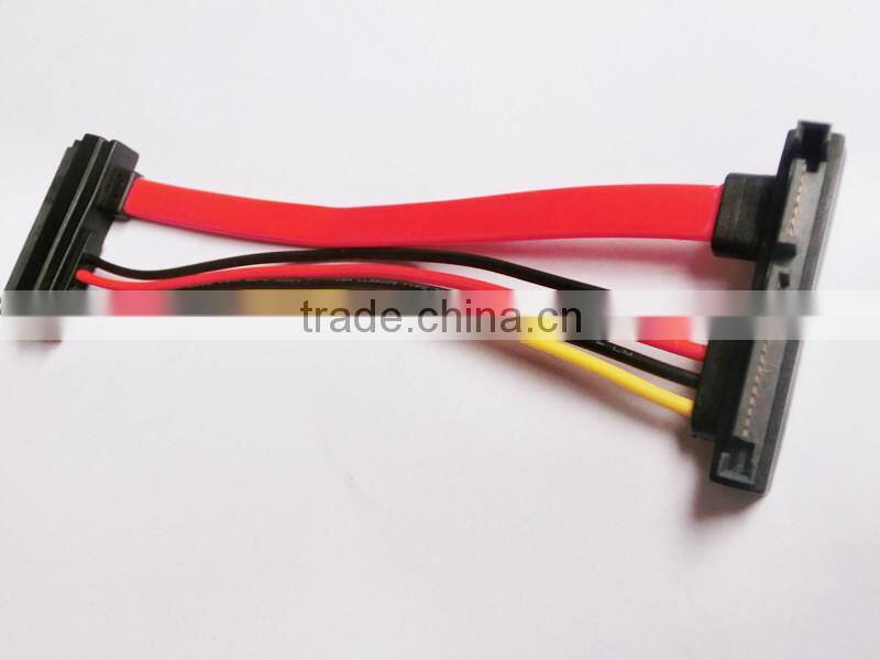 Low price Sata 7+15 Female to Male angled cable
