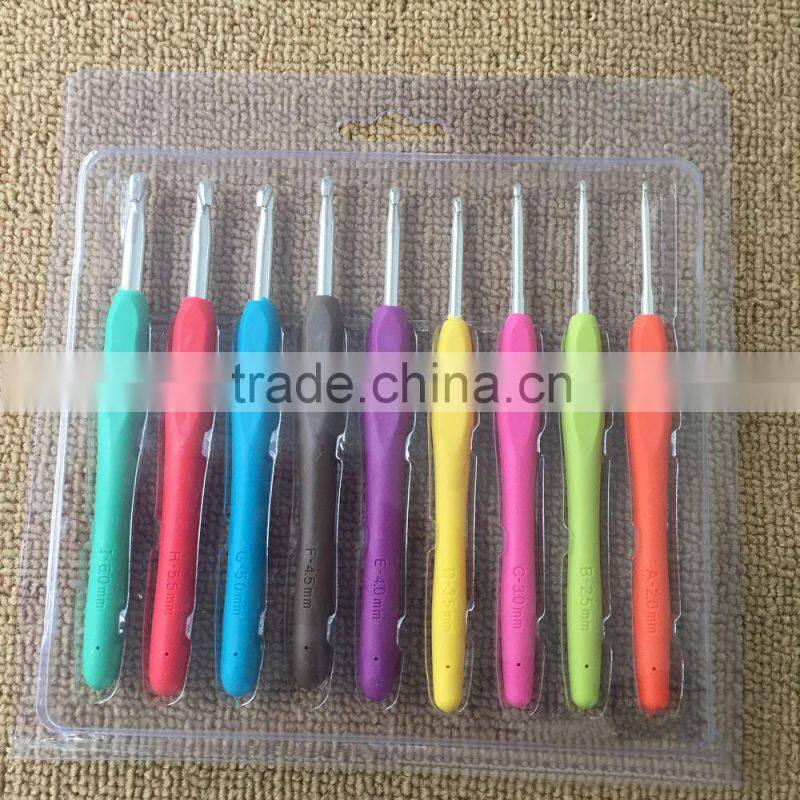 9pcs/11pcs Colorful Metal Crochet Hook Set Aluminum knitting needle set