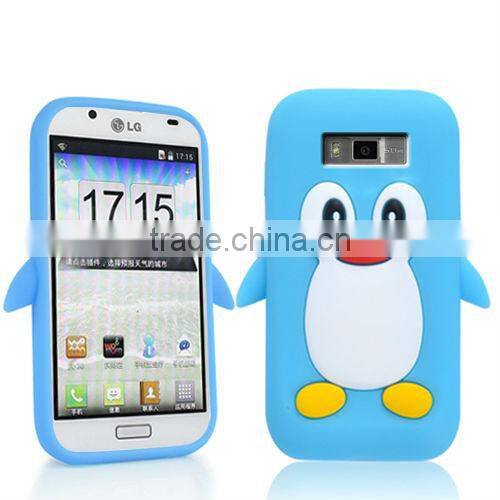 PENGUIN SILICONE SKIN MOBILE PHONE CASE COVER FOR LG Optimus L7 P700 / P705