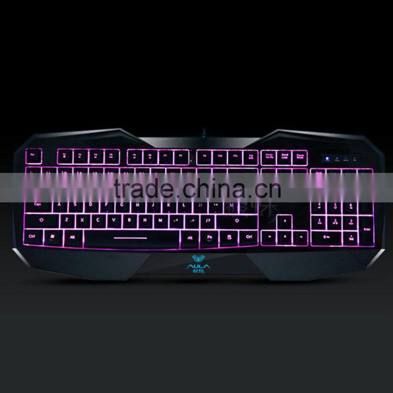 2015 New LED Illuminated Ergonomic Gaming Keyboard USB Multimedia Backlight Backlit Ultra-thin Keyboard