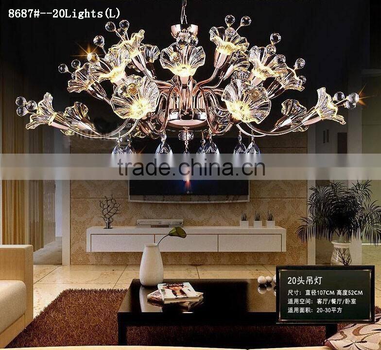 LED Modern K9 Clear Crystal Ceiling Light Pendant Lamp Chandelier Lighting