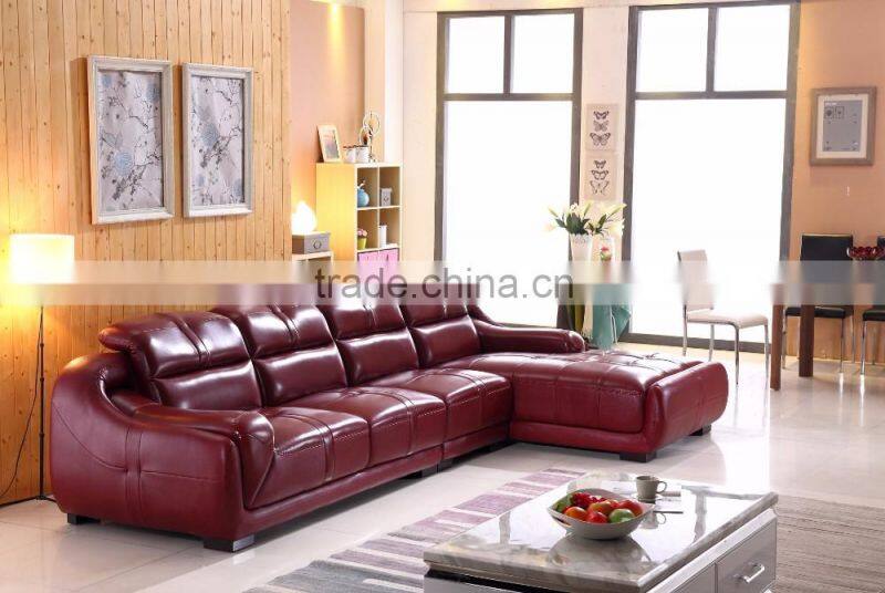 living room leisure setion leather sofa, comfortable sofa