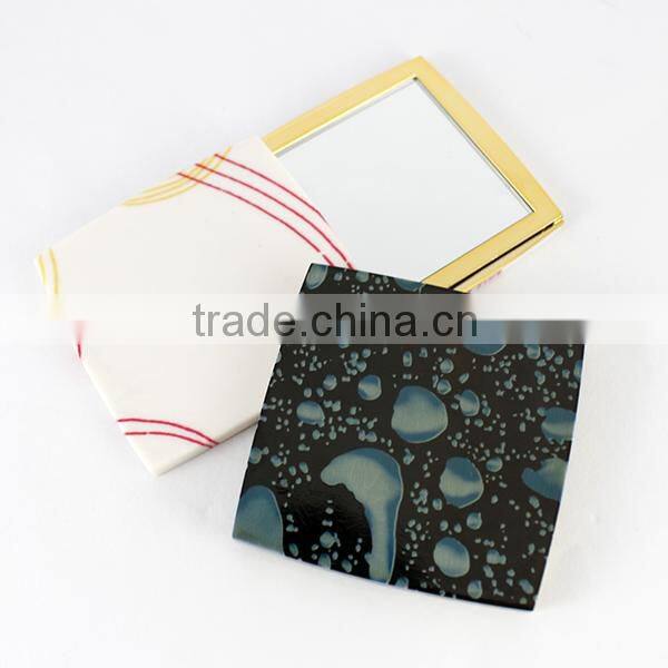 small one side square shape slide cover cosmetic mirror