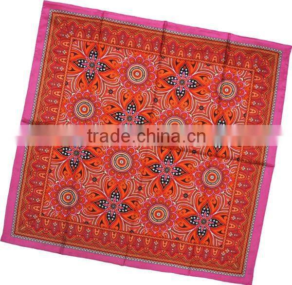 Sunflower Printed Silk Twill Foulard Scarf Orange/Black