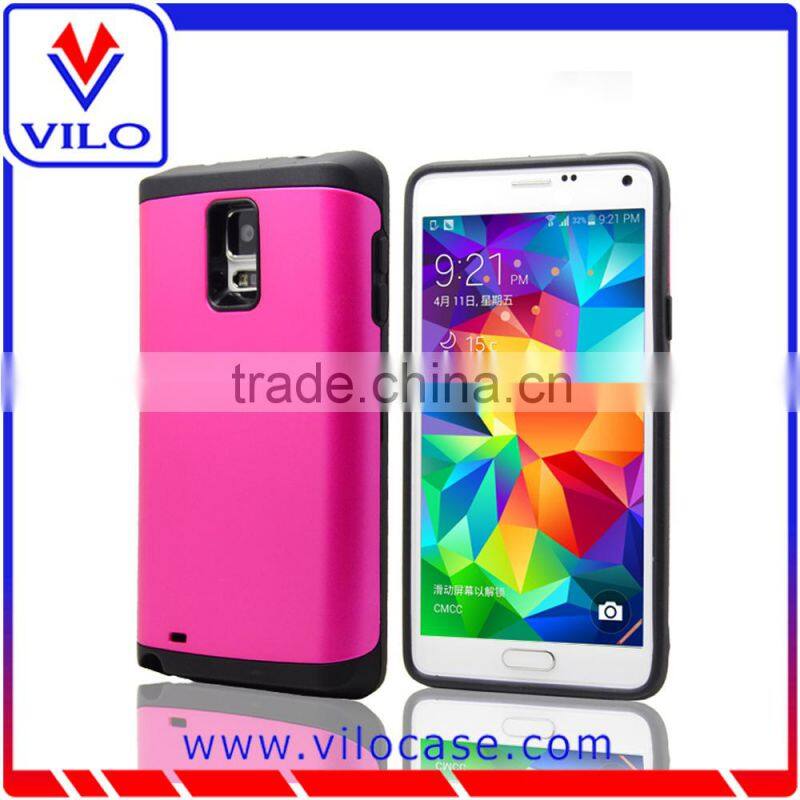Combo materails card hold touch armor hybrid case for samsung note 4 with mirror