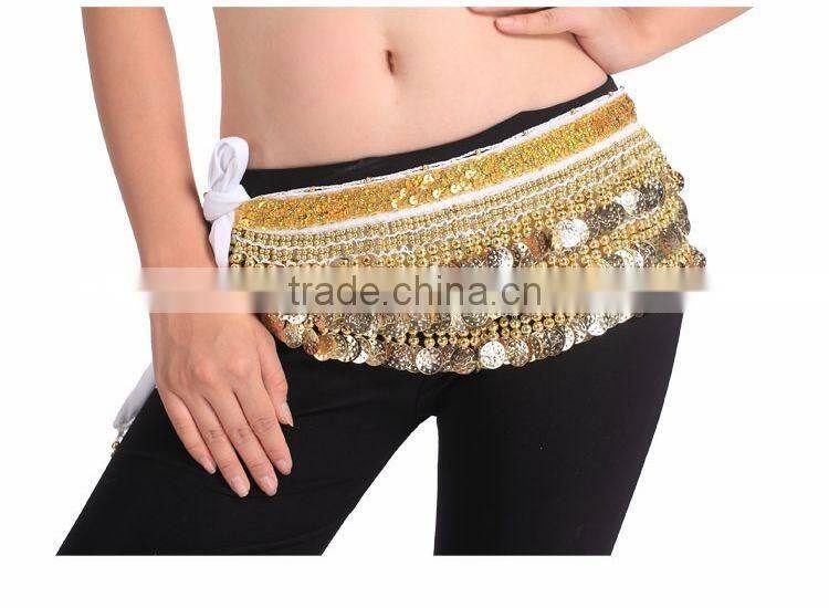 2016 Cheap New Women Belly Dance Coin Belts Belly Dancing Hip Scarf for Sale 10 Colors Available