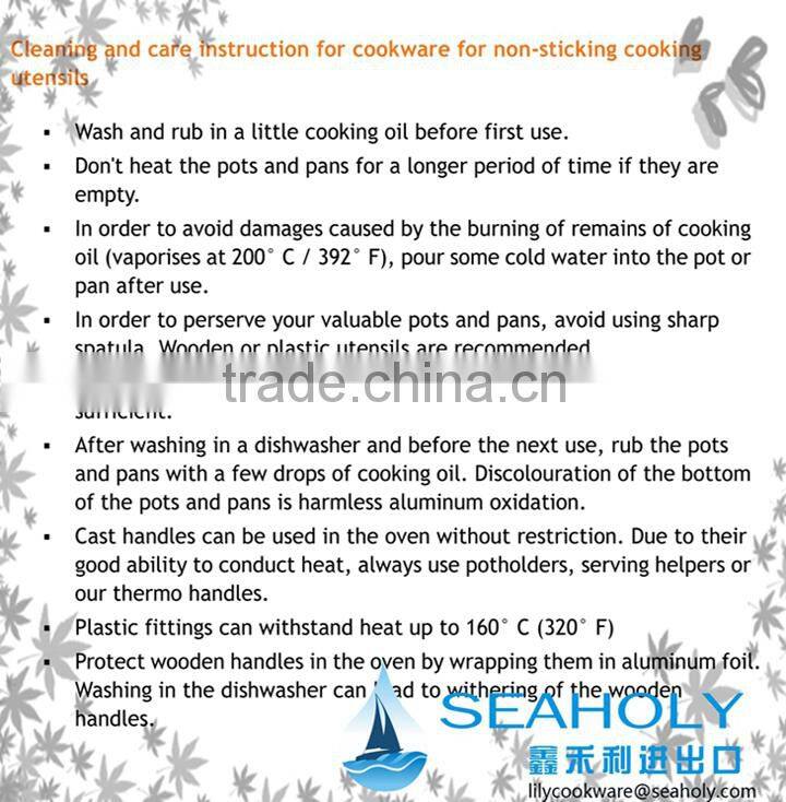 ITALY aluminum ceramic deep frying pan with induction bottom/detachable handle