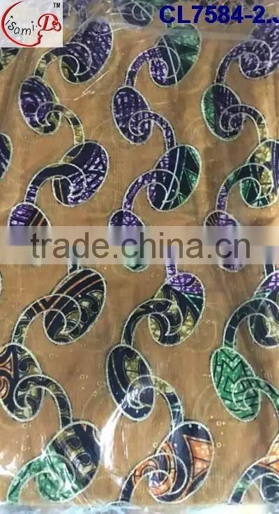 CL7584 Hot selling top quality new design charming color women wax lace fabric