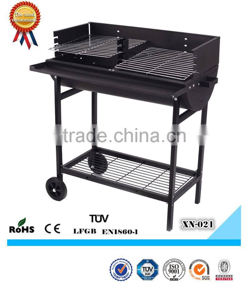 New arrival park trolley barrel standing bbq grill