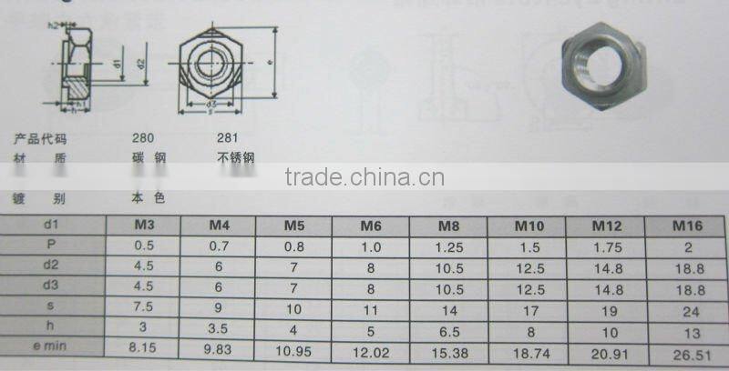 multifunction DIN929 Hexagon Weld Nuts