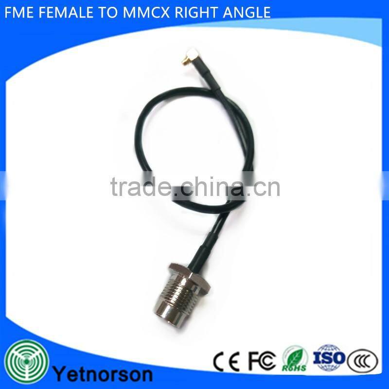 FME male plug to MMCX male RA RF Jumper pigtail cable RG174 adapter 20CM