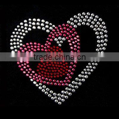 gold and silver rhinestone iron on glitter material fashion hotfix motif