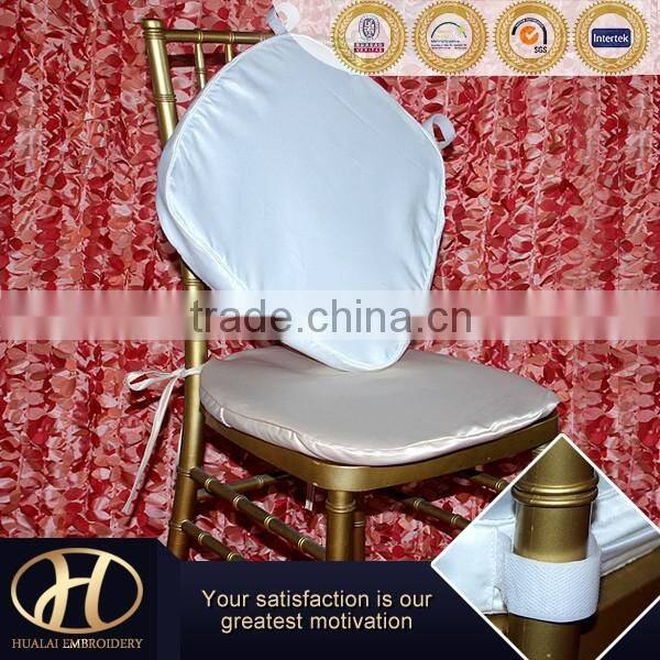 WHITE MATT SATIN CHAIR SEAT CUSHION COVER