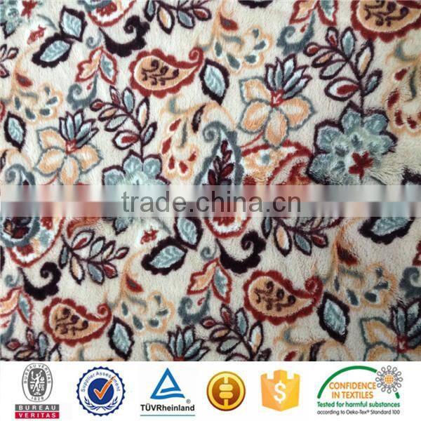 China manufacturer 100%polyester dog design printed blanket long hair pv plush fabric