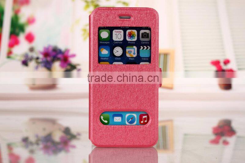 High Quality Flip PU Wallet Leather Case With Double Window For iPhone 5 5s
