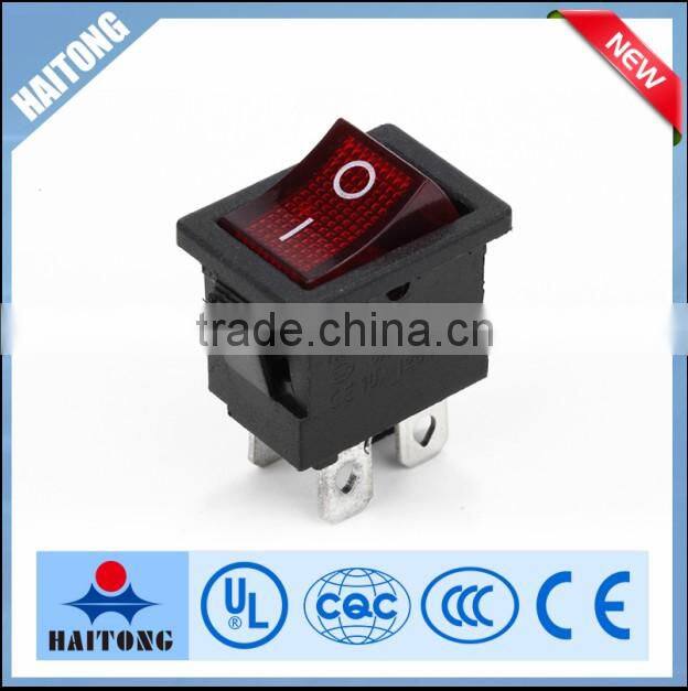 2016 hot selling 250V 4pin waterproof rocker switch with red light