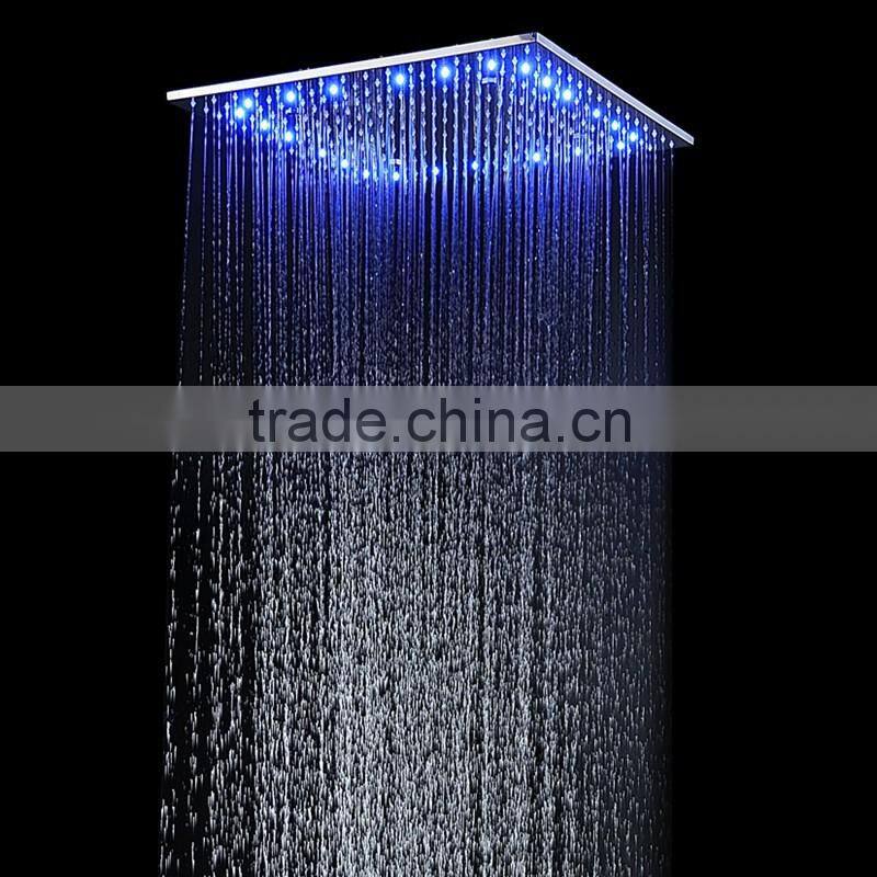20 inch temperature conctrol led color rain spa shower head luxury bathroom accessories water screen shower bath