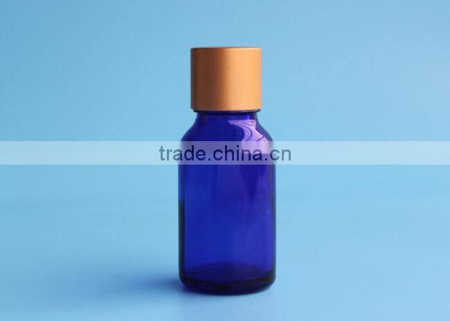 15ml blue Glass Essential Oil Bottle with Orifice Reducer