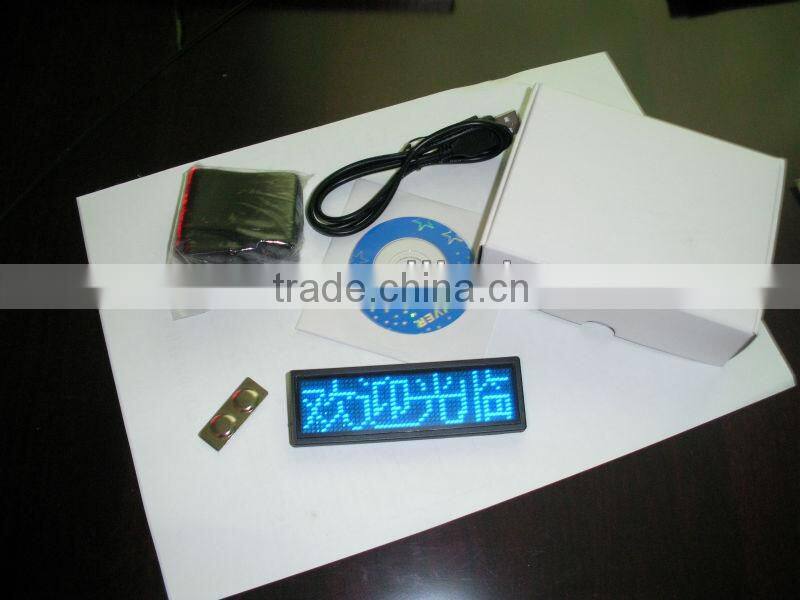 CE&RoHS approved LED Badges 48x12 pixel rechargeable led name tag