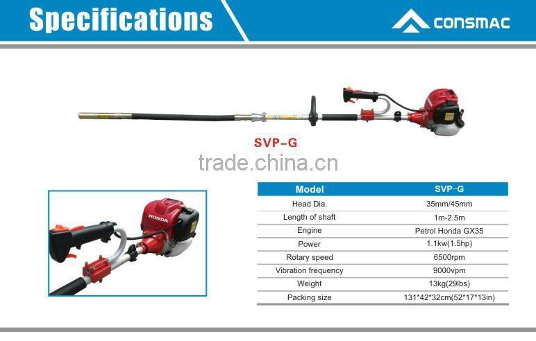 Petrol honda GX35 engine backpack handy hand held poker machine gasoline portable concrete vibrator