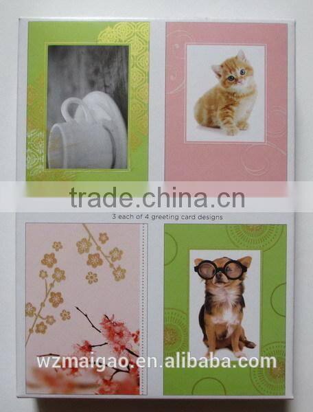 4 assorted birthday Greeting Cards with envelope in paper Box