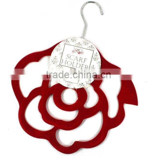 Rose flower shape velvet Flocked scarf cc