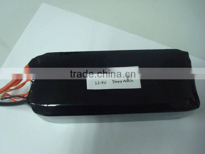 rc high rate lifepo4 battery pack 20C 22.4V 5000mAh