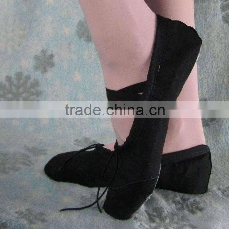 Top sell canvas ballet pointe shoes black wholesale