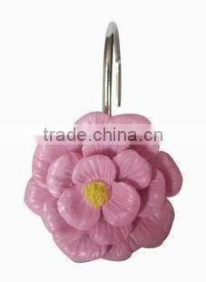 butterfly pattern design peva shower curtain with resin hooks