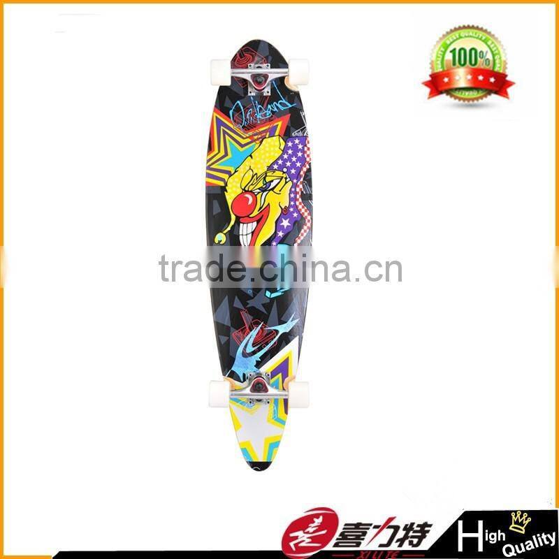 High quantity longboard wholesale Canadian maple heat transfer printing longboard skate