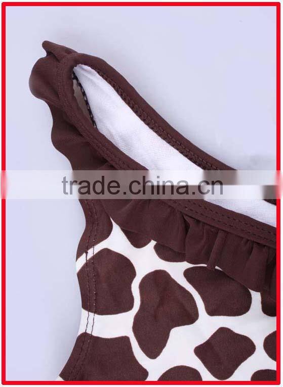 2014 kids girls swimwear/one piece leopard print children swimsuit with ruffle/sexy kids bikini girls bikini