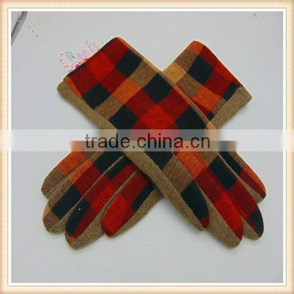 Great Checkered Handmade Touch Screen Bicycle Ladies Gloves