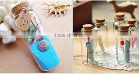 straight cylindrical glass wishing bottles candy storage bottles with cork