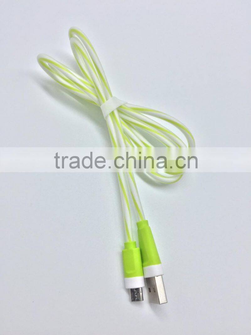 High Quality Crystal Candy Colors Micro USB Cable Charging wire For Android cellphone