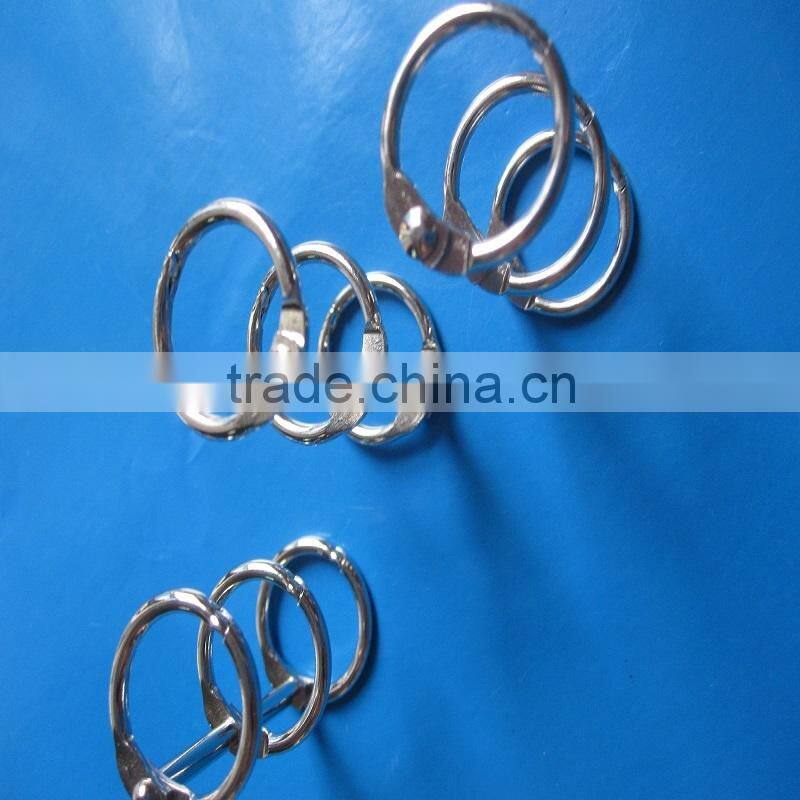 Nickle/golden /Zinc 3 ring calendar accessories, desk calendar binding ring