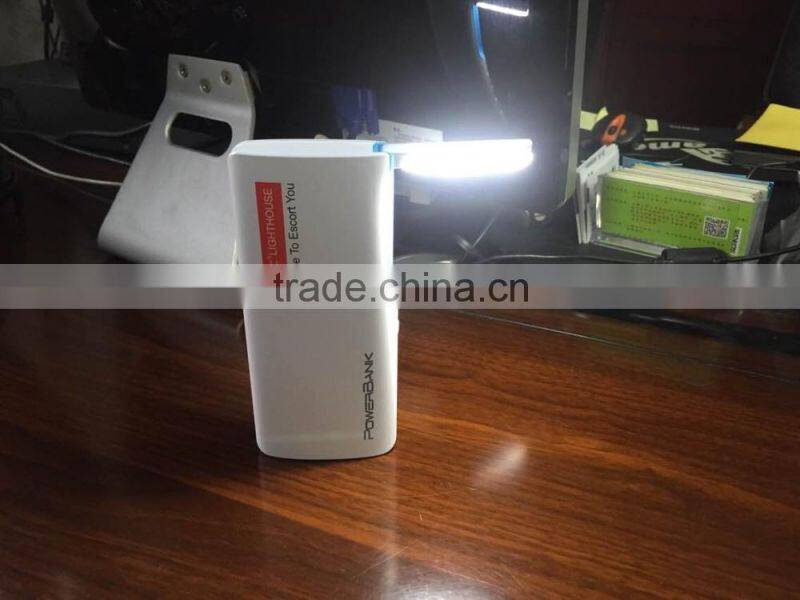 Private Model Mobile Charger Universal Portable Patent Lighthouse Power Bank 10000mAh for Blackberry phone