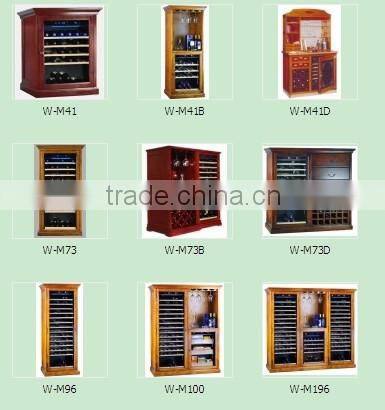 45 bottles double layers glass door wood wine cabinet