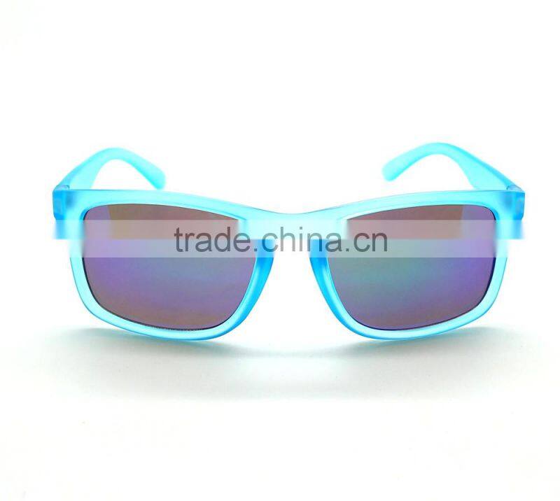 Men's Action Sports Transcluent Blue Sunglasses With Revo Lenses
