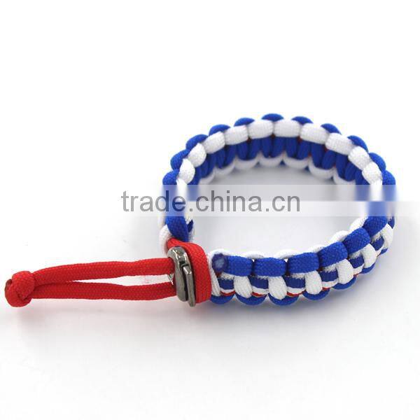 fashion national paracord bracelet with metal closure