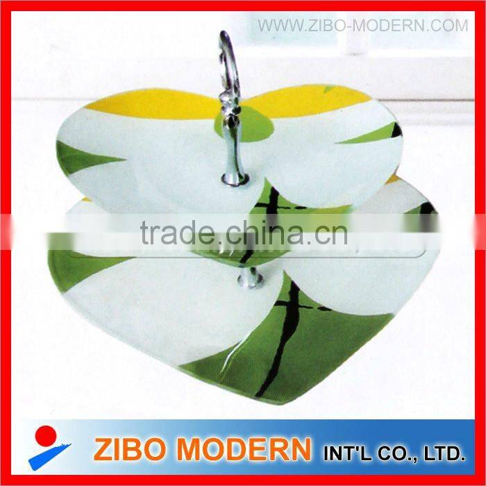 Christmas theme cake glass plate